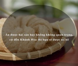 Ăn được hải sản hay không không quan trọng, cứ đến Khánh Hòa thì bạn sẽ được no nê